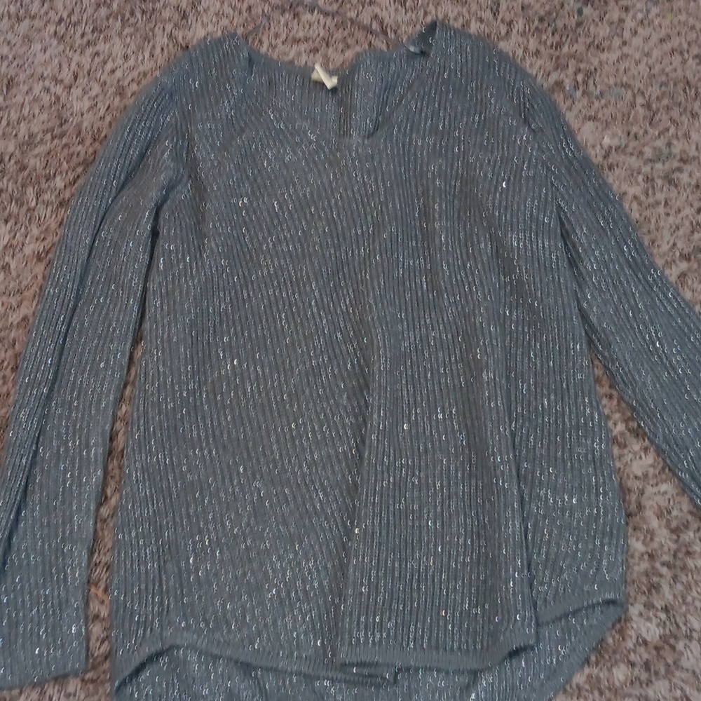 A sparkly gray warm long sleeve